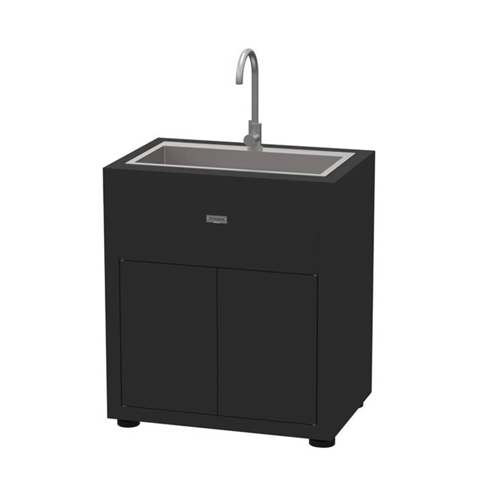 Le Marquier Mobile con Lavello Integrato 80x55 cm Nero