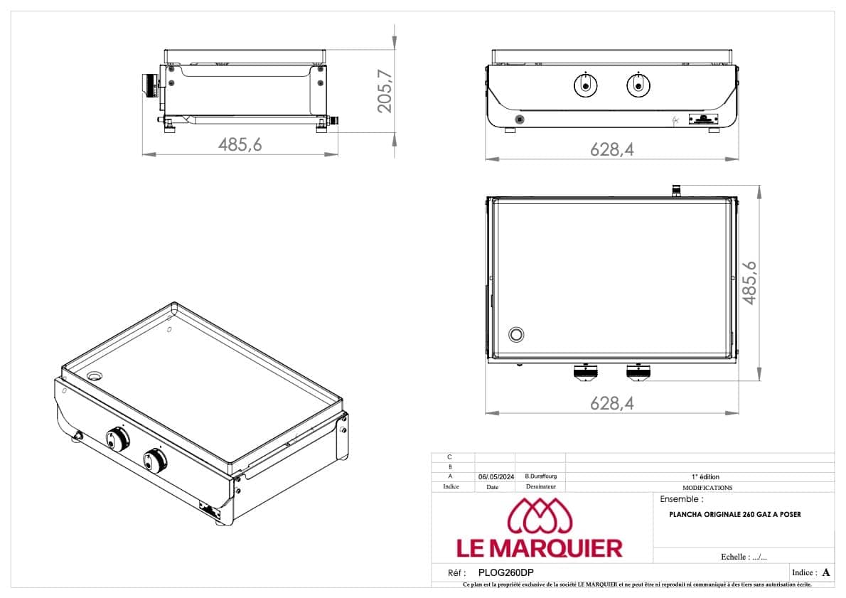Le marquier Piastra Originale A Gas 260 Duo Piastra Originale A Gas 260