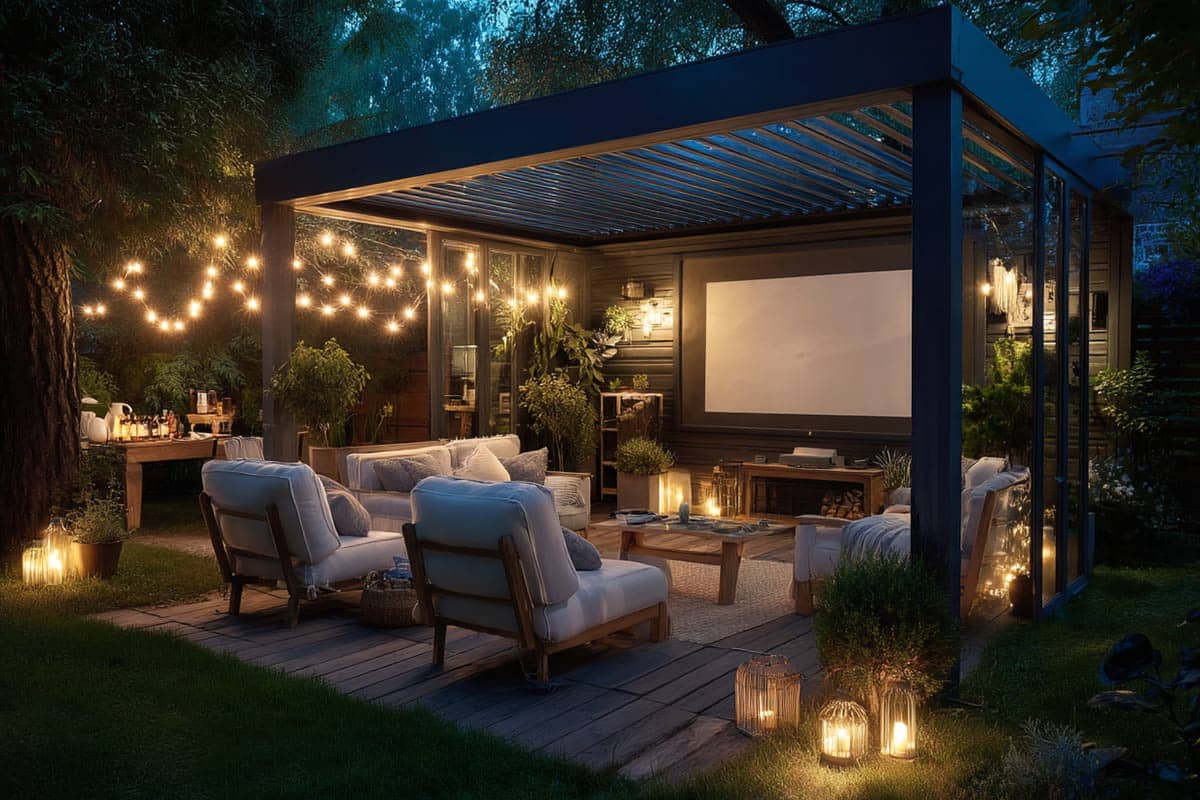 Cinema all’aperto, scopri come trasformare la tua pergola bioclimatica: proiettori, teli, audio wireless e domotica per un'esperienza di lusso